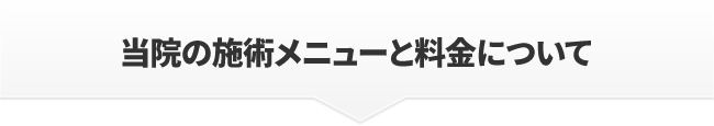 当院の施術メニューと料金について