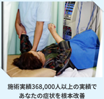 施術実績368,000人以上の実績であなたの症状を根本改善